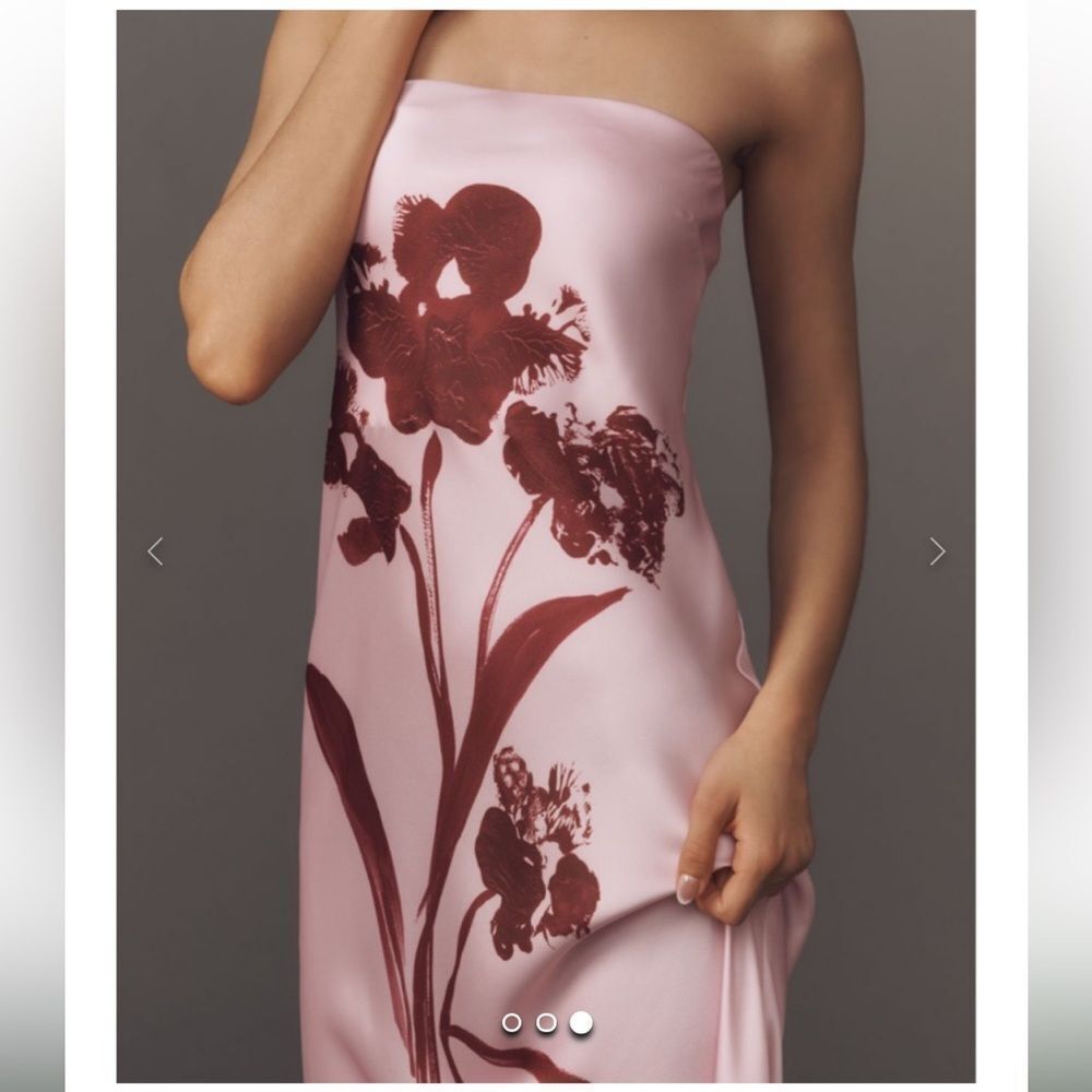 Anthropologie The FLEUR Strapless Satin Maxie Slip Dress - Picture 2 of 8